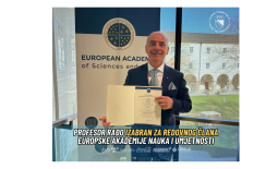 Profesor Izet Rađo izabran za redovnog člana Europske akademije nauka i umjetnosti